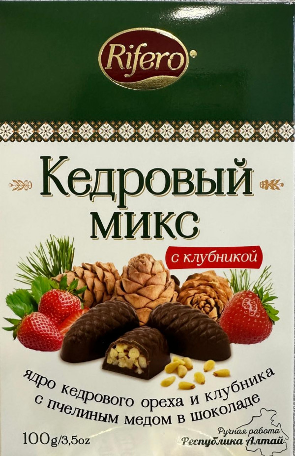 №1 Риф и ко Конфеты "Кедровый микс КЛУБНИКА" 100г     в Норильске